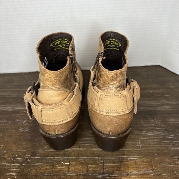 JB Dillon Ankle Boots Womens Brown Leather Distressed 7-1/2B Cowboy JBW1800 EUC - Picture 6 of 11